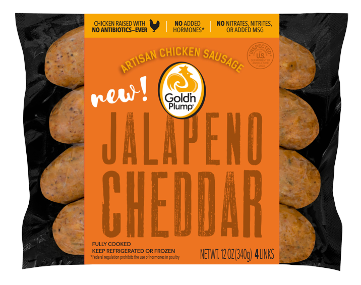 Gold'n Plump Fully Cooked Chicken Sausages Jalapeno Cheddar
