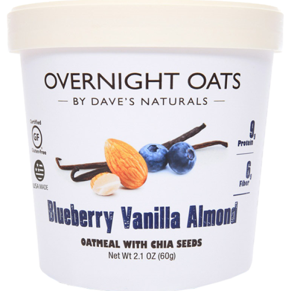 Dave's Naturals Overnight Oats Blueberry Vanilla Almond