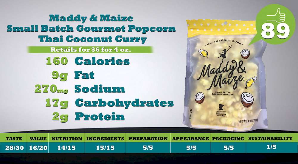 Maddy & Maize Small Batch Gourmet Popcorn Thai Coconut Curry