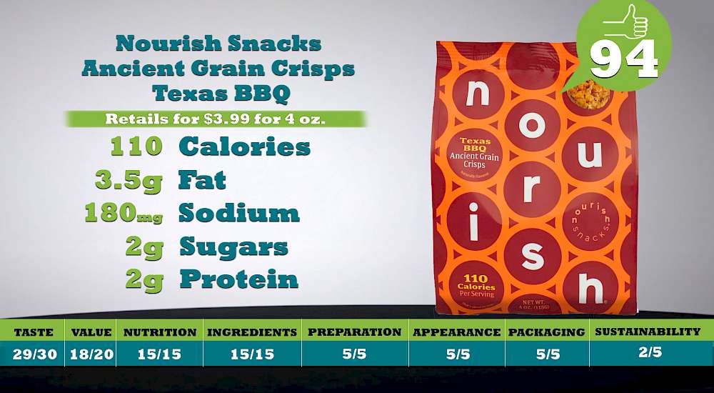 Nourish Snacks Ancient Grain Crisps Texas BBQ