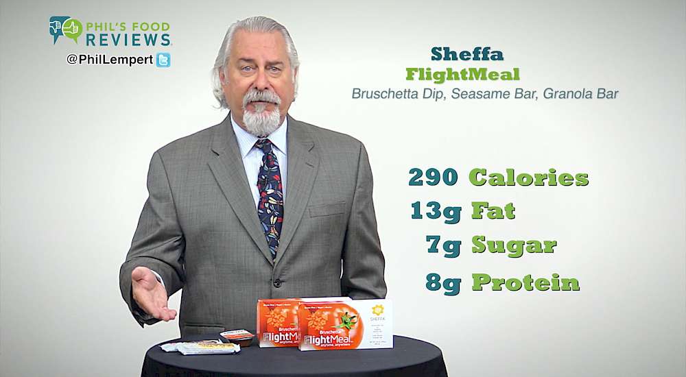Sheffa FlightMeal Bruschetta Dip, Seasame Bar, Granola Bar